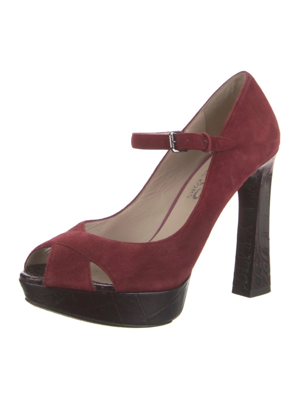 KORS Michael Kors Padova Suede Platform Pumps Bordeaux Ombre Sz 9